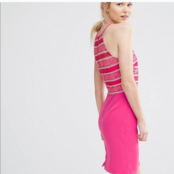 ASOS Petite Paper Dolls Pink Midi Dress sz 8 - Picture 2 of 16